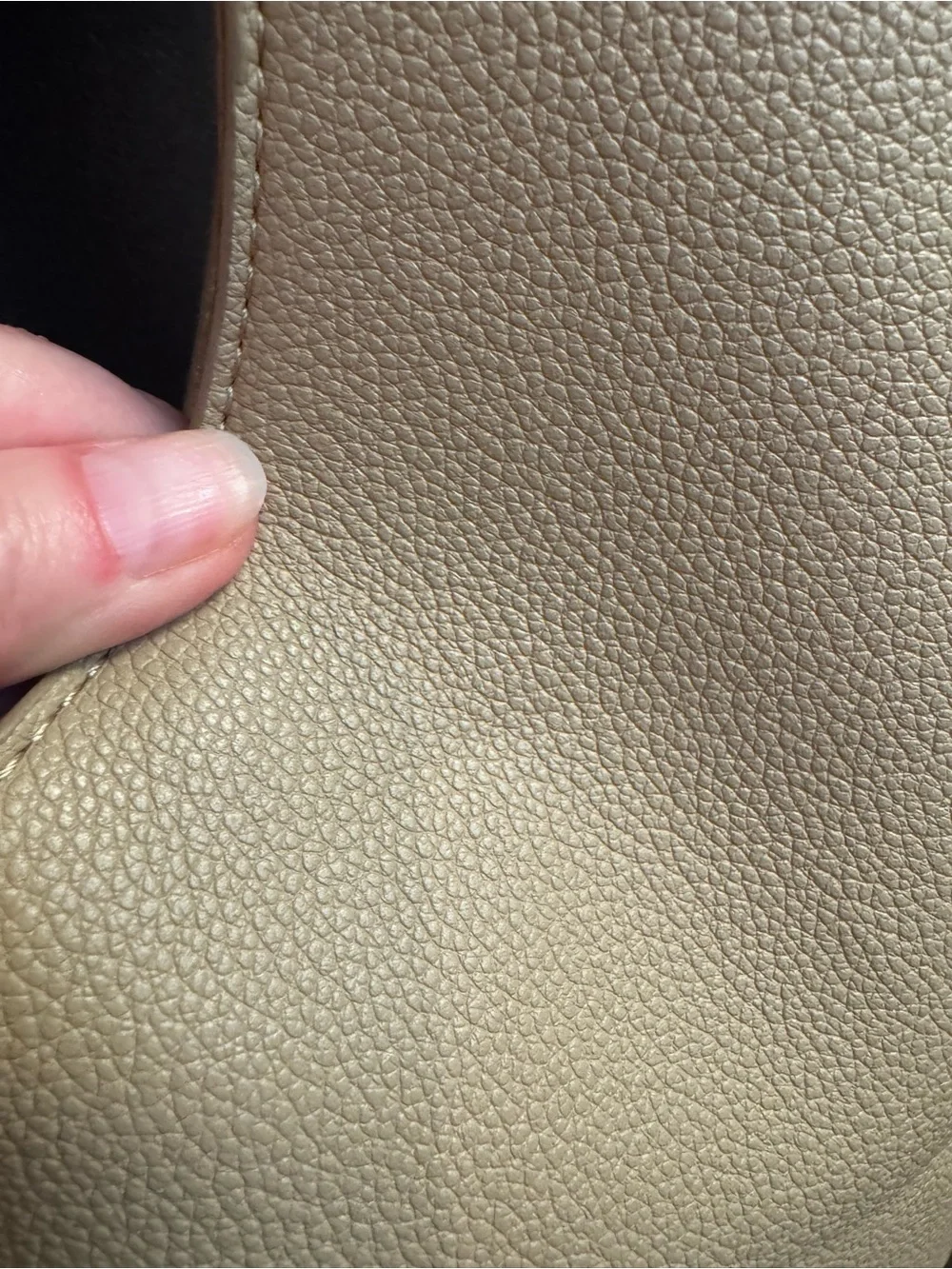 BCBG Hobo Crescent Light Tan Faux Pebbled Leather Slouch Bag Purse Key Fob